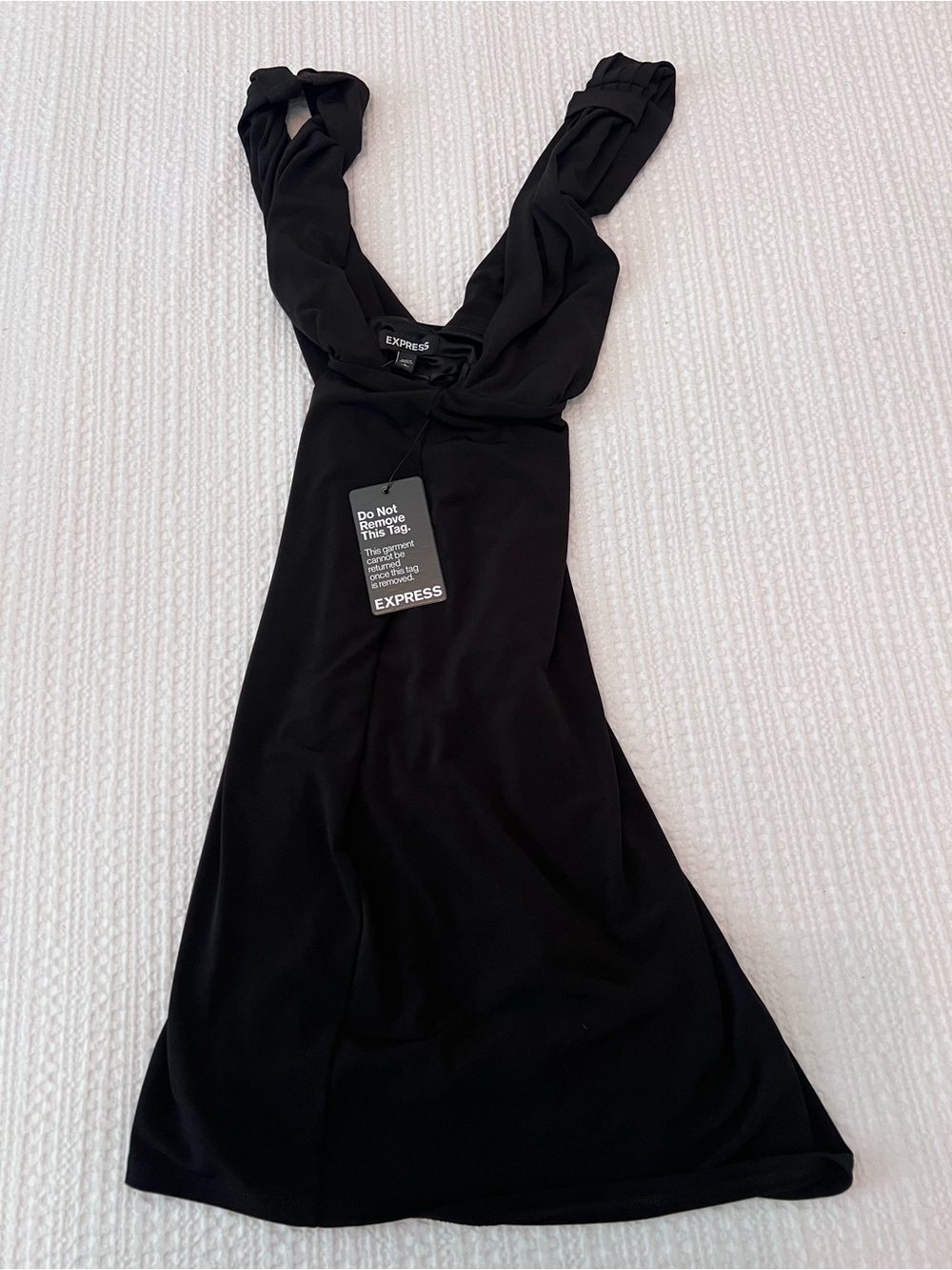 Express Black Twist Mini Dress NEW WITH TAGS
